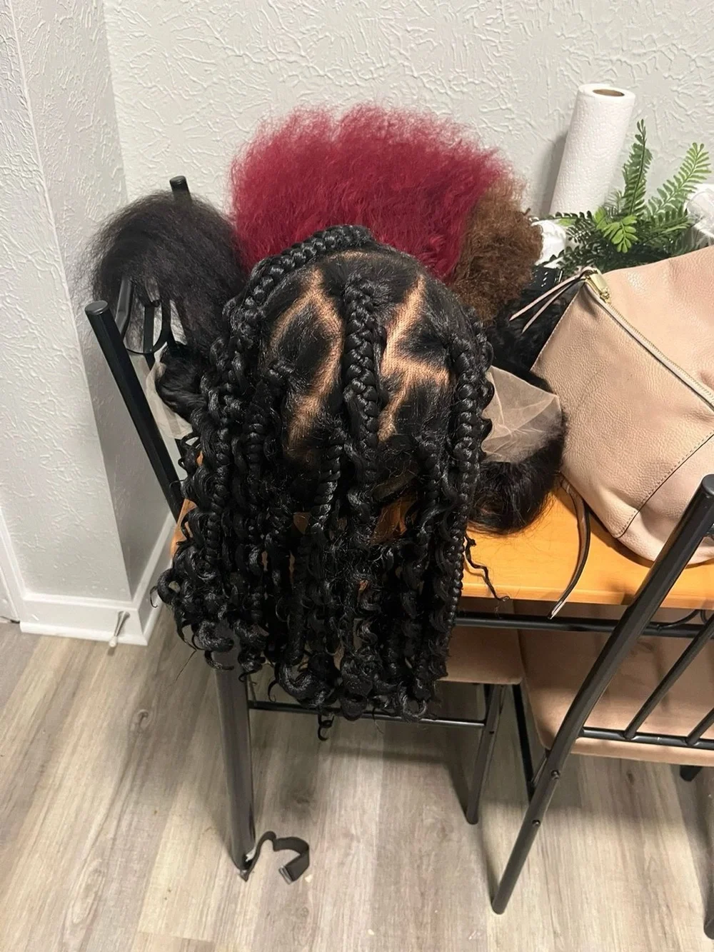 Short Curly Lace Front Wig - Natural Black Center Part